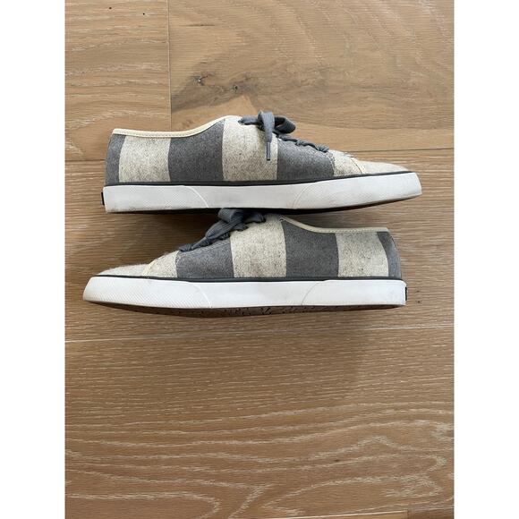 Sperry Pier View Gray Striped Wool Sneakers | Size 9 Women's - Picture 3 of 9